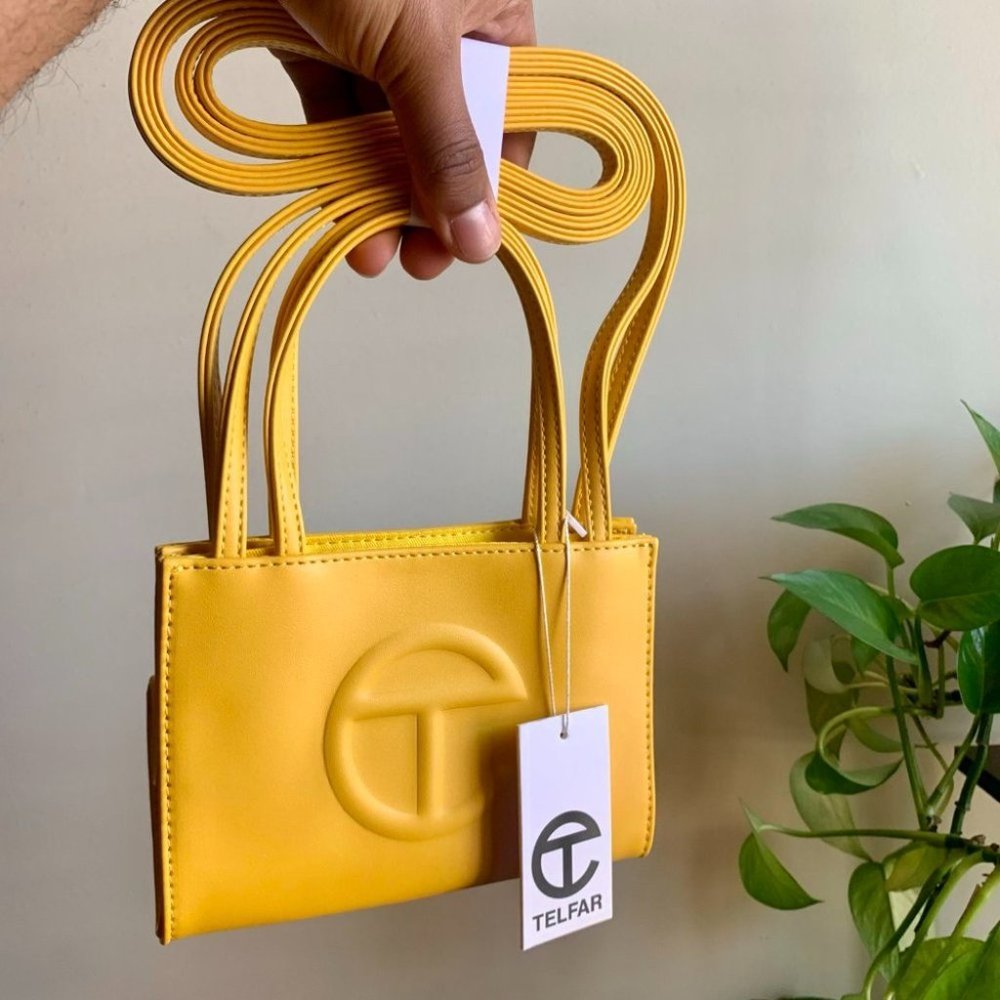 Telfar Yellow Small Shopping Bag